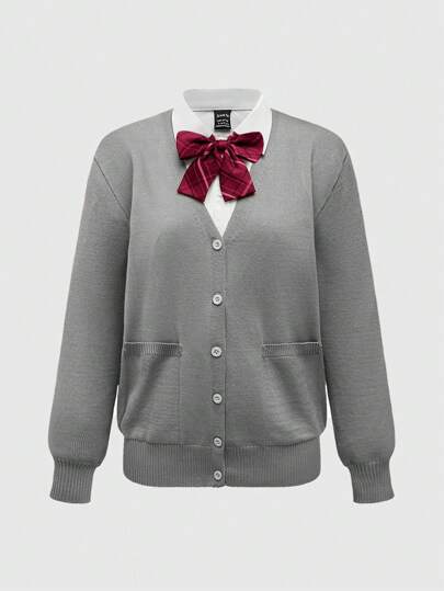 J-Fashion Cardigan style universitaire sucré et décontracté pour femmes en automne/hiver
