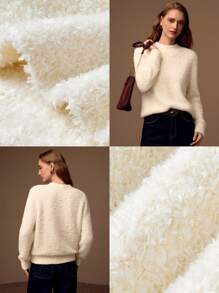 MOTF PREMIUM SUÉTER SÓLIDO DE PUNTO ESPONJOSO - Albaricoque - Ver 2