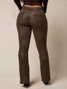 SUMWON WOMEN Waist Detail Slim Fit Trouser