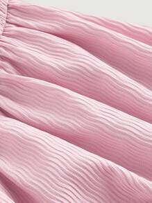 SHEIN MOD 女士无袖优雅大蝴蝶结吊带粉色连衣裙，送女装，除夕晚礼服，节日礼服，女士夏季连衣裙，茶会礼服，女士柔和色调连衣裙 - 粉色 - 查看 3