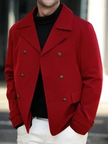 Manfinity Homme Men's Fashionable Casual Jacket - Red - View 6