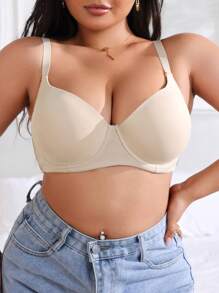 3 Stücke/Set Damen Große Größen Einfarbiger komfortabler kabelloser Sport Top