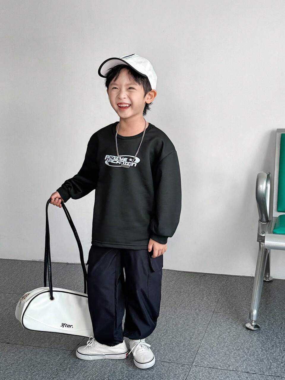 Boys Cargo Stitching Pouch Hoodies & Pants Set,Autumn Matching Outfits For Family Vacation & Back-To-School,Japanese & Korean Style Streetwear,2pcs