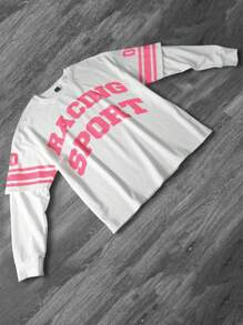 Manfinity EMRG Men's Casual Letter Print Long Sleeve T-Shirt, Autumn