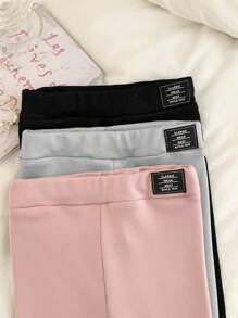 SHEIN LMoss Kids LMoss Baby Girl 2pcs/Set Baby Girl Thermal Lined Leggings, Warm, Affordable, Suitable For Outdoors & Home - Pink - View 5