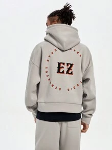 Manfinity VCAY Loose Knit Long Sleeve Sweatshirt Set For Men, For Fall Winter - Grey - View 3