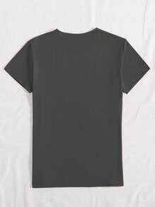 INAWLY Áo thun tay ngắn cổ tròn họa tiết gà tây đính sequin ngày lễ tạ ơn, áo thun thường ngày cho nữ, áo thun họa tiết cho nữ - Xám - Xem 2