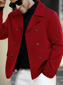 Manfinity Homme Men's Fashionable Casual Jacket - Red - View 3