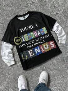 Manfinity EMRG Men's Simple Stylish Casual Pullover Sweatshirt, For Everyday Wear - Multicolor - View 1