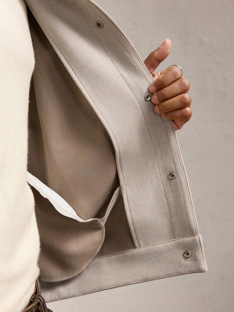Men's Loose Fit Apricot Knitted Jacket With Turndown Collar, Long Sleeve Suitable For Casual Wear, Color Block, Lace Trim, Metal Buttons Vacation Lightweight Jacket, For Friends, Husband, Boyfriend Gifts, For Fall Winter