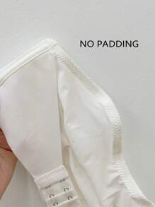 Solid Hook And Eye Wireless Bra - Beige - View 6