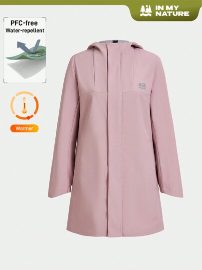 In My Nature Jaqueta Feminina Corta-Vento com Capuz e Cordão em Cor Sólida para Uso Externo, Tops de Inverno Femininos