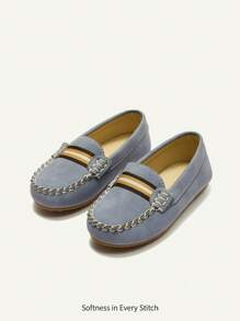 Cozy Pixies All-Season Classic Retro Soft Comfortable Handmade Loafer Shoes, Infant/Toddler Flat Shoes - Blue - View 7