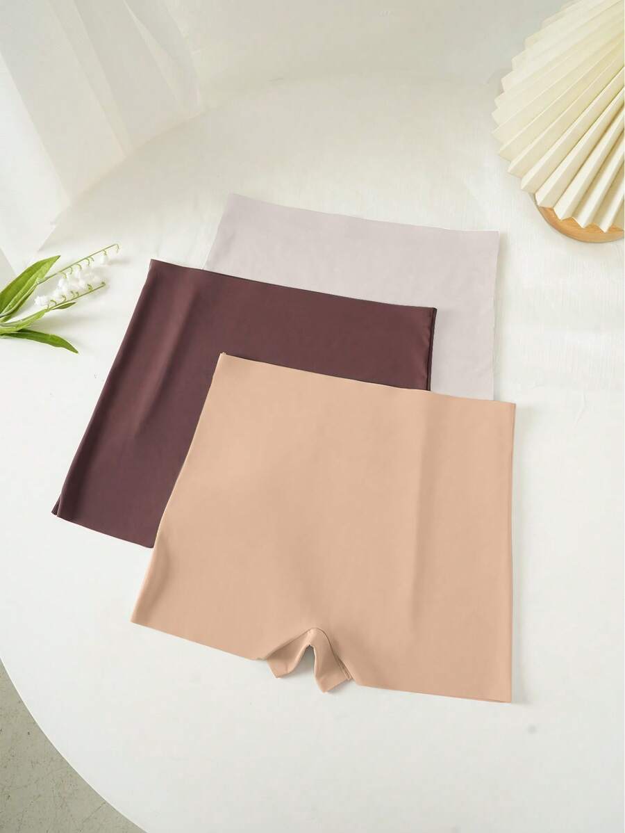 3件套女士纯色松紧腰休闲防走光短裤套装 - 彩色 - 查看 1