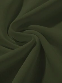 Manfinity Homme 宽松男士卡通图案长袖连帽衫，绿色连帽衫，深绿色连帽衫，男士连帽衫 - 軍綠色 - 查看 4