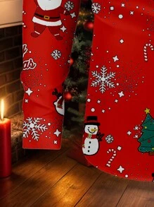 Calvornis Áo sơ mi nam tay dài in hình cây thông Noel, hàng nút đơn giản cho mùa thu - Đỏ - Xem 3