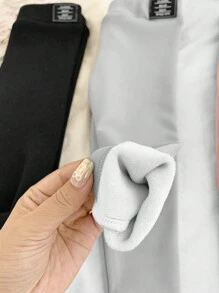 SHEIN LMoss Kids LMoss Baby Girl 2pcs/Set Baby Girl Thermal Lined Leggings, Warm, Affordable, Suitable For Outdoors & Home - Pink - View 3