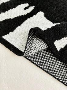 SHEIN Unity Plus Size Women Colorblock Round Neck Batwing Loose Casual Knit Sweater, Autumn/Winter Knit Pullover Fall - Black - View 6