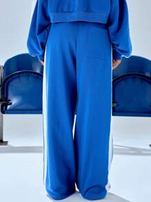 MUSERA Spodnie dresowe z szerokimi nogawkami i paskami po bokach, idealne na wakacje na lotnisku, na co dzień na Święto Dziękczynienia