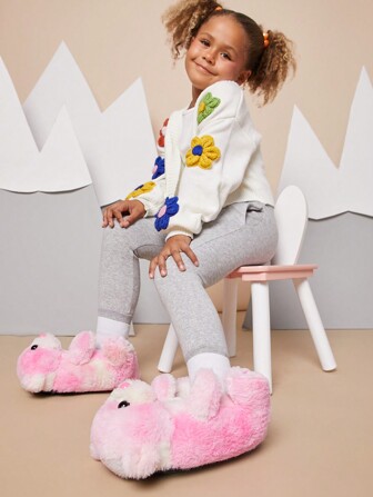 Mini mi 卡通拖鞋，可爱室内户外毛绒动物鞋