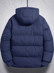 Manfinity Homme 男士抽绳连帽拉链夹棉大衣（不含毛衣）