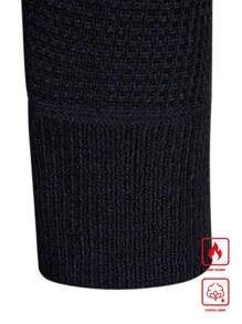 Manfinity Homme 1 chiếc áo khoác len cardigan nam có lớp lót giữ nhiệt - Màu xanh hải quân - Xem 3