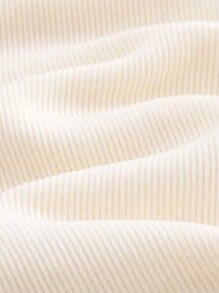 Cozy Pixies Blusa de manga larga con cuello redondo y bajo con volantes de unicolor para niñas bebé - Beis - Ver 3