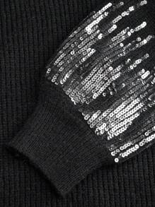 SHEIN Unity Plus Size Women Knitted Fitted Sweater Dress With Asymmetrical Pearl Embroidery, Elegant Design For Autumn/Winter