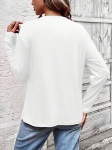 INAWLY Camiseta de manga larga con estampado de tréboles para tiempo libre, blusas gráficas para mujeres para looks de primavera