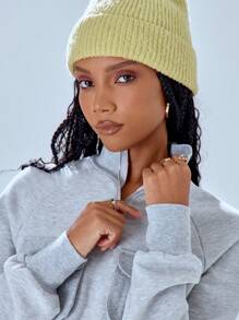 MUSERA High Neck Pocket Detail Quarter Zip Sweatshirt