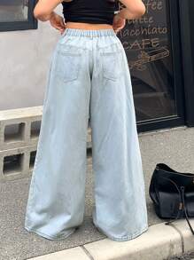 SHEIN ICON Jeans avec poche avant et design simple, pour port casual au quotidien, grande taille