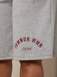 SUMWON WOMEN Essentials 图案运动短裤 - 灰色 - 查看 3