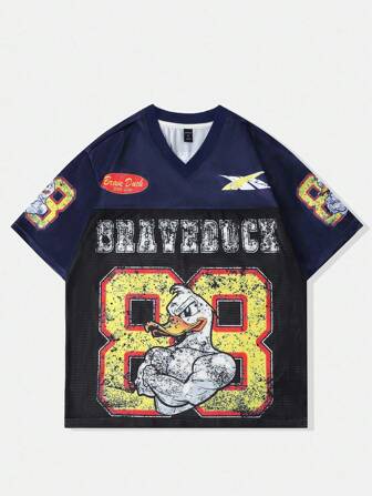 Street Life T-shirt de sport à manches courtes en maille contrastée pour hommes, été