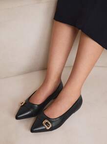 CUCCOO CURVES Wide Width & Toe Box Flat Buckle Single Strap Shoes, White, Fashionable For All Seasons For Christmas And New Year Holiday Vibe Fall And Winter - Black - View 9