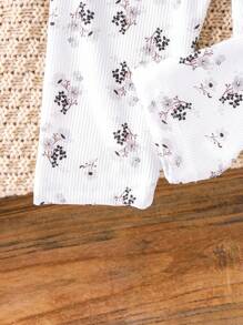 2 件装女婴欧美风格休闲套装，字母印花圆领套头连帽衫 + 全长裤，秋季新品 - 咖啡棕 - 查看 5