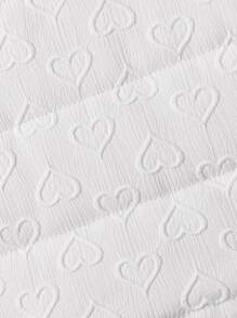 SHEIN 年轻女孩字母拉链前口袋连帽休闲棉服外套，冬季 - 白色 - 查看 4