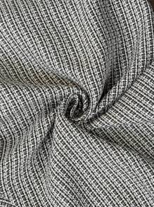 SHEIN Clasi Plus Size Women Pocket Pleated Casual Tweed Cone Pants
