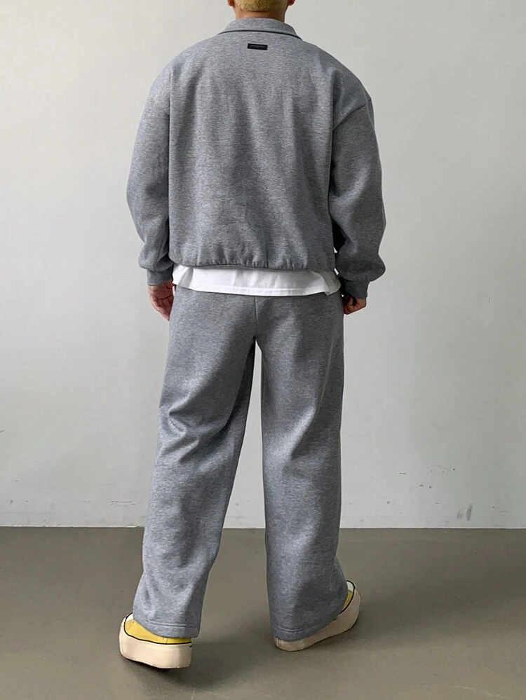 Men's Letter Print Long Sleeve Top And Pants Casual Suit,Fall Clothes