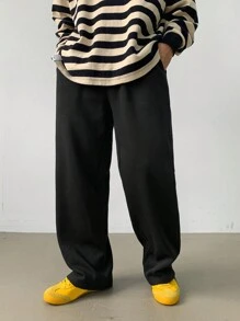 DAZY Pantalones de chándal casuales para hombre con cintura de cordón y pierna ancha