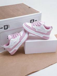 Kids Low Top Casual Canvas Sneakers Lace-Up Flat Shoes For Girls