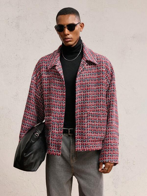 AKNOTIC Party Chaqueta bomber de manga larga con cuello vuelto y ajuste slim para hombre, adecuada para otoño/invierno, chaqueta con cremallera, regalo para amigos, esposo, novio, para Navidad