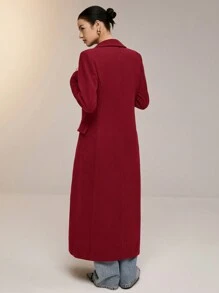 Poéselle Women's Solid Color Front Button Up Lapel Collar Pocket Long Sleeve Casual Jacket