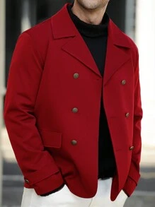 Manfinity Homme Men's Fashionable Casual Jacket - Red - View 5