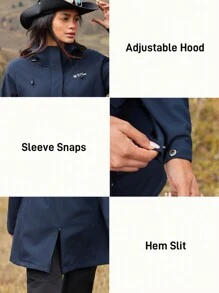 In My Nature Women's Outdoor Hooded Mid-Length Composite Sherpa Windbreaker Jacket, Water-Resistant, Cinched Waist, For Camping, Hiking, Commuting