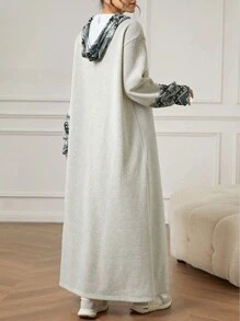 Mulvari Sudadera con capucha de manga larga de terciopelo patchwork para mujer