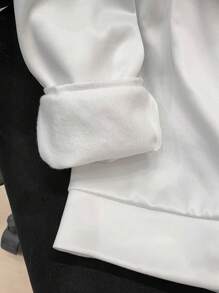 SHEIN 青少年男孩休闲黑色加州印花渐变蓝白圆领套头运动衫，适合青少年男孩，适合秋季、冬季、保暖、学校、家居、日常穿着、运动、生日派对、百搭、简约、保暖内衬 - 灰色 - 查看 5