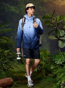 In My Nature Herren Loose Fit Shorts mit Buchstaben-Muster und Taschen für den Outdoor-Bereich - marineblau - Übersicht 3