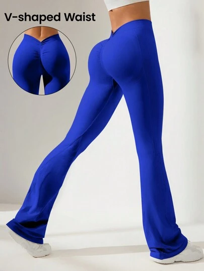 SHEIN Core Rhythm 女士纯色高腰简约运动裤，休闲日常穿着