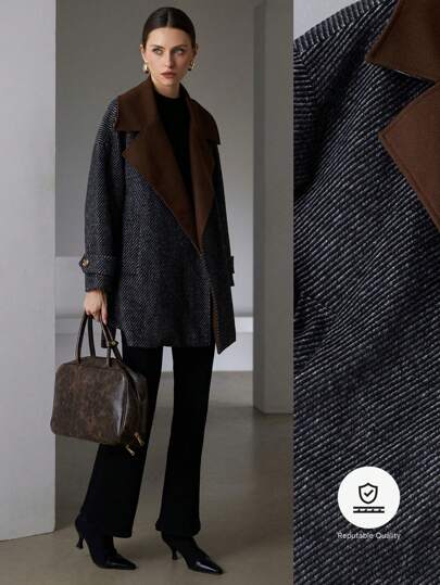 Aveloria Modichic 女士秋冬复古领口夹棉夹克（配腰带）