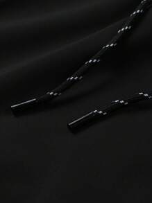 Manfinity Homme Áo khoác nỉ dài tay dáng rộng có mũ dành cho nam, in chữ, phối màu, thích hợp cho mùa thu đông. - Nhiều màu - Xem 7